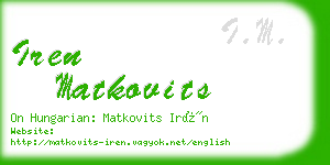 iren matkovits business card